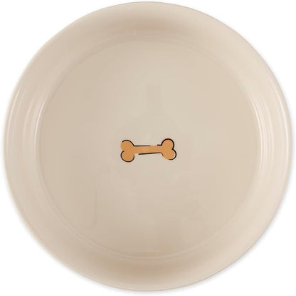 Bone Dry Ceramic Food Bowls, Non-Slip & Dishwasher Safe, Large Set, 7.5x2.4 Terrazzo
