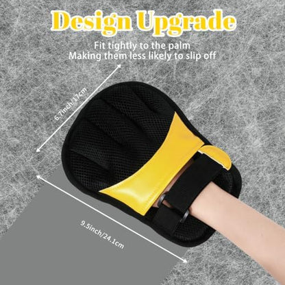 Pet Hair Remover Gloves Yellow Gold Static Hair Remover Reusable for Clothing, Sofa, Car Seat - Image 2