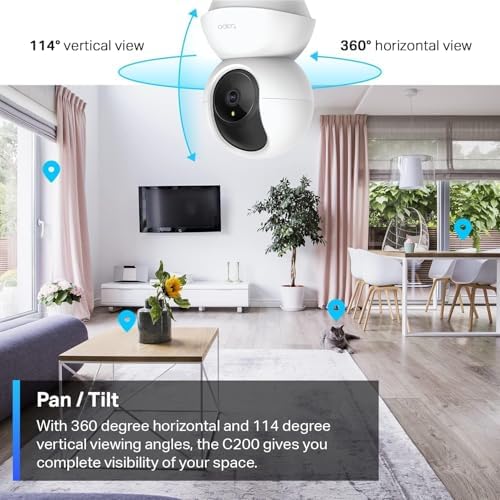 TP-Link Tapo Pan/Tilt Security Camera for Baby Monitor, Pet Camera w/Motion Detection, 1080P, 2-Way Audio, Night Vision, Cloud & SD Card Storage, Works with Alexa & Google Home (Tapo C200) - Image 3