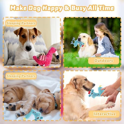MRSOHRET 2 Pack Plush Dog Toys with Rope, Squeaky Dog Toys, Tug of War Dog Interactive Toy, Durable Dog Chew Toys for Large Dogs & Puppies - Image 5