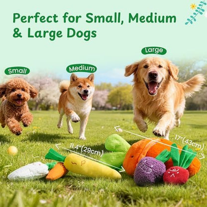 Nocciola Carrot Dog Toys – Easter Squeaky Toys-in-Toys: 5 Small Carrots Inside a Large Plush Carrot with Squeaker & Crinkle Sounds for Small, Medium, Large Breeds, Spring Pet Gifts - Image 5