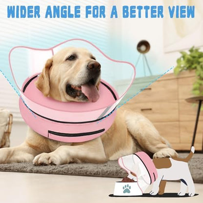 Elevated Inflatable Dog Cone Collar Alternative After Surgery, Dog Donut Collar, Soft Pet Cone to Stop Licking for Small Medium Large Dogs - Image 5