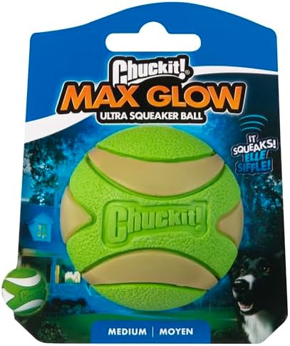 Chuckit! Max Glow Ultra Squeaker Ball, Medium, 1 Pack - Image 3