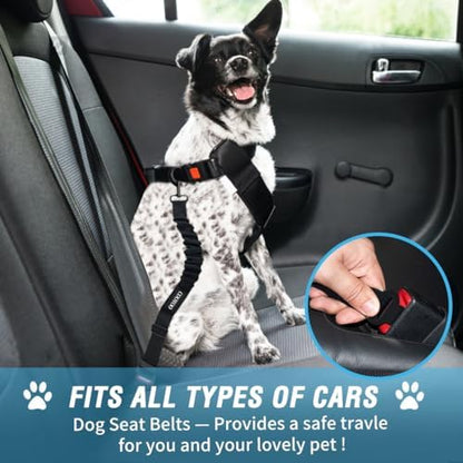 COOYOO Dog Seat Belt, Durability Retractable Dog Car Harness Adjustable Dog Seat Belt for Vehicle Nylon Pet Safety Seat Belts Heavy Duty & Elastic - Image 6