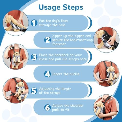 YUDODO Pet Dog Carrier Backpack Adjustable Front Carrier for Small Dog Cat - Image 3