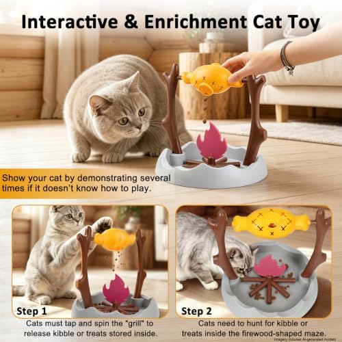 SZEE Cat Treat Dispenser Toy, Foraging Interactive Cat Toy, Puzzle Feeder - Image 2