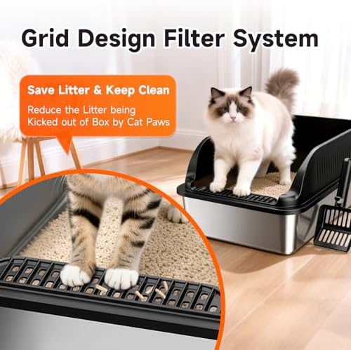 Stainless Steel Litter Box, Easy Cleaning Non Stick Cat Litter Box - Image 6