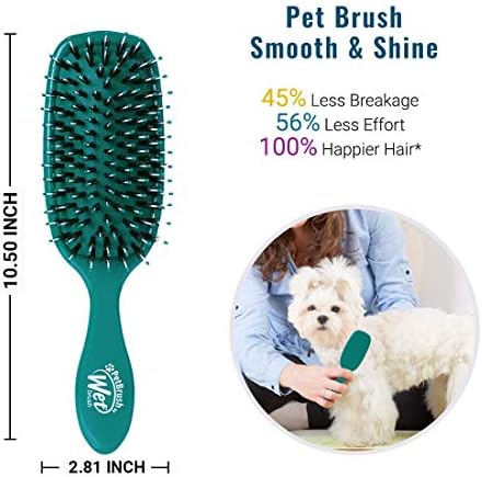 Wet Brush Pet Hair Brush, Smooth, Shiny Fur, Dog and Cat Hairbrush, De-Shedding Comb & Dematting Tool for Grooming Long or Short-Haired Dogs, Tangle-Free for Less Pulling & Tugging, Teal - Image 2