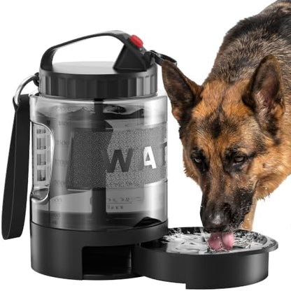 Portable Dog Water Bottle with Bowl, Large 77 oz/2.2 L, Black by PETDOTT