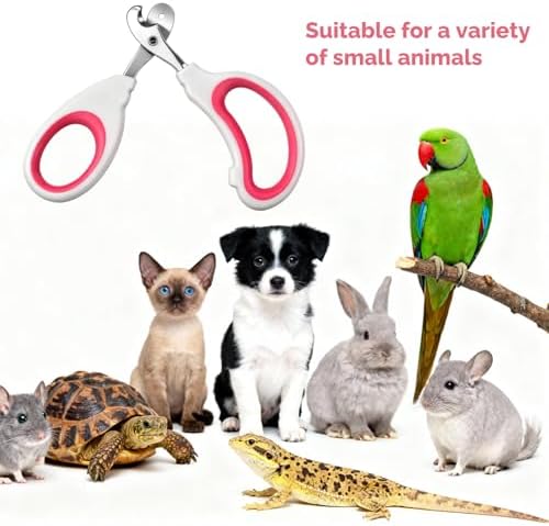 Stainless Steel Bearded Dragon Nail Clippers, Professional Reptile Grooming Tool with Precise Angled Edge, Small Animal Nail Clippers, Cat Nail-Clipper, Claw Trimmer for Birds, Cat, Dogs (Red) - Image 7