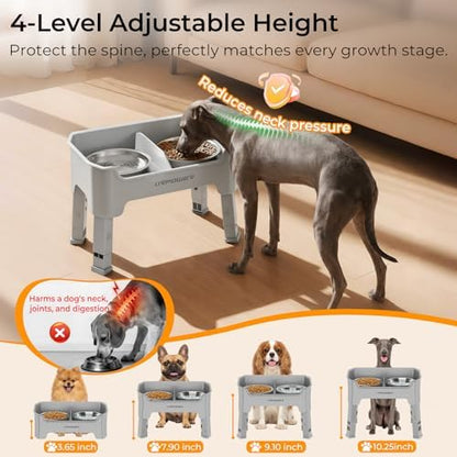 URPOWER Mess Proof Elevated Dog Bowls, Splash Guard Raised Bowl Stand - Image 5