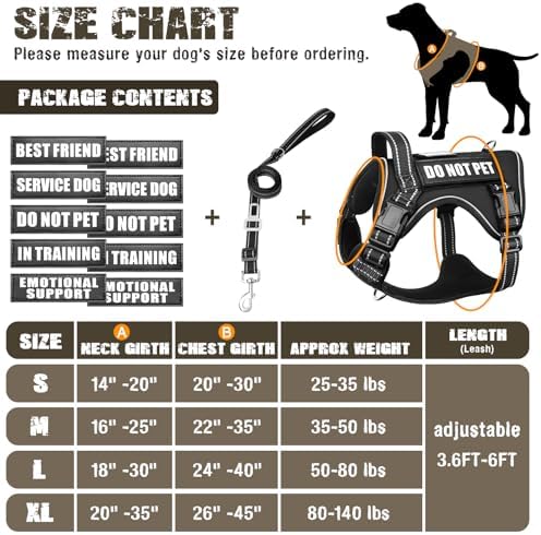 Tactical Dog Harness and Leash Set Small Sized Dog+10 Dog Patches - Image 5