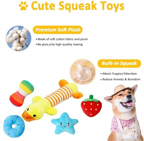 Aipper Dog Toys 25 Pack for Fun and Teeth Cleaning, Puppy Chew Toys Pack with Squeak Plush Toy,Squeaky Toy Balls,Tug of War and Rope Toys for Puppy to Small Dogs - Image 4