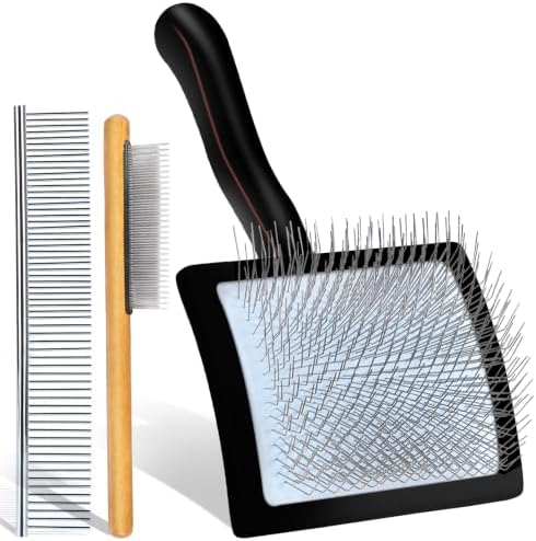Slicker Brush for Dog, Doodles, Poodles & Long Haired Cats, Black by COZYGIFT