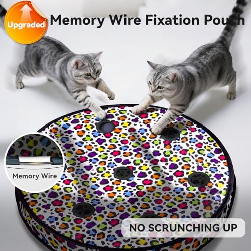 ORSDA Cat Toys for Indoor Cats, Interactive Activated Moving Ball in 7 Holes Mat, Automatic Fast Rolling Ball, Hide and Seek Toys for Adult Cats, Exercise Kicker Mouse Catching Game - Image 2