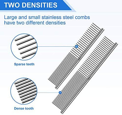 Lilpep 2PCS Stainless Steel Metal Dog Comb, For Removing Tangled Mats And Massaging Pet Combs, Professional Pet Grooming Tools - Image 6
