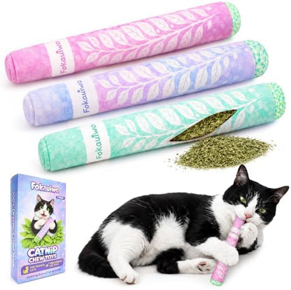 Cat Nip Toys with 45000mg A+ Organic Catnip Kicker Chew Toy Indoor by Fokauiwo