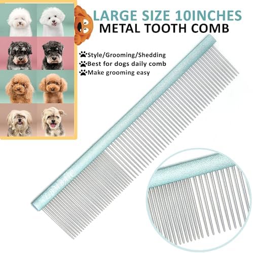 10inches Large Dog Metal Grooming Combs for Shedding Matted Hair. - Image 3