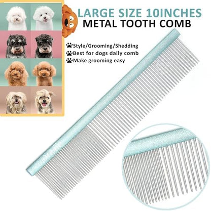 10inches Large Dog Metal Grooming Combs for Shedding Matted Hair. - Image 3