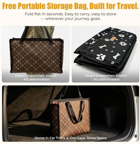 Pet Dog Booster Seat, Upgrading the Framed wall to Prevent Collapse，Breathable and Foldable Pet Car Basket，Removable andWashable pet car seat - Image 3