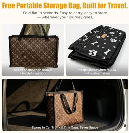 Pet Dog Booster Seat, Upgrading the Framed wall to Prevent Collapse，Breathable and Foldable Pet Car Basket，Removable andWashable pet car seat - Image 3