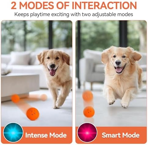 ALL FOR PAWS Interactive Dog Ball Toys, Smart Motion-Activated 2-Mode Automatic Bouncing Ball, E-TPU Material, USB Rechargeable, Enrichment Mental Stimulation Toy for Medium Large Dogs, 3.3 Inches - Image 6