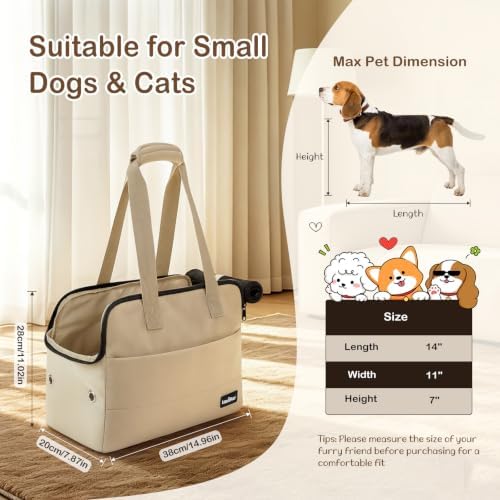 VavoPaw Dog Purse Carrier for Small Dogs,Puppy Travel Tote Bag Up to 11 lbs - Image 2
