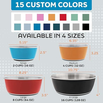 Master Pet Supply Stainless Steel Dog Bowls Set of 2 - Crimson Flame,128 Oz - Image 5