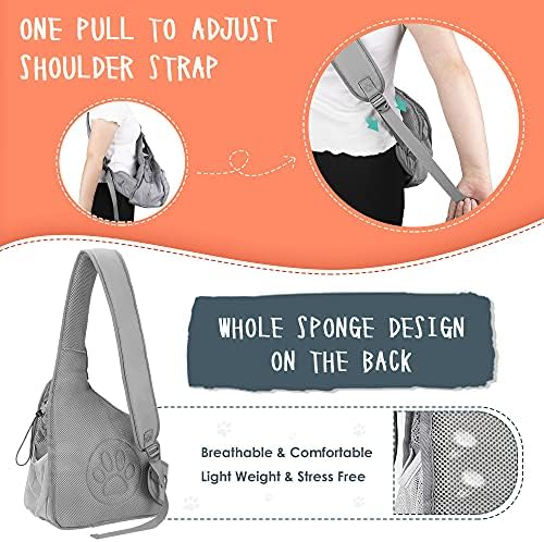SlowTon Dog Sling Carrier, Hands Free Hard Bottom for Small Dogs up to 6 lb - Image 4