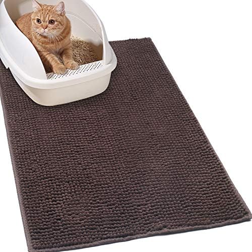 VIVAGLORY Cat Litter Mat Softgrip Litter Trapping Mat, 35"× 25", Brown by VIVAGLORY