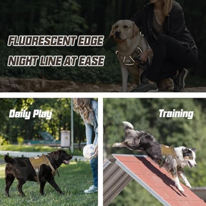 Auroth Tactical Dog Harness for Large Dogs No Pull Adjustable Pet Harness Reflective K9 Working Training Easy Control Pet Vest Military Service Dog Harnesses Army Yellow L - Image 4