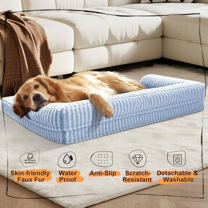 MEKIY Orthopedic Washable Dog Bed with Bolster for Medium to Large Dogs - Image 6