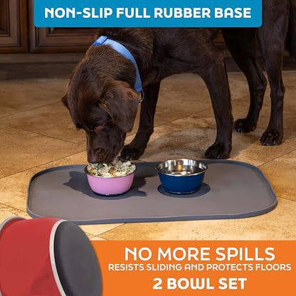 Master Pet Supply Stainless Steel Dog Bowls Set of 2 - Crimson - 16 Oz - Image 4