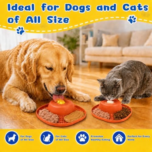 Slow Feeder Dog Bowls, Lick Mat & Interactive Rolling Ball, Dishwasher Safe - Image 3