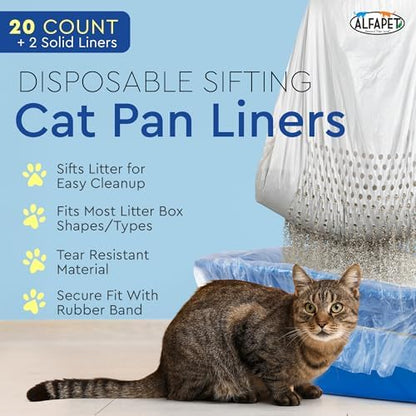 Alfapet Original Sifting Cat Litter Box Liners - Extra Giant 20 Count - Tear-Resistant Cat Litter Bags - Waterproof Kitty Litter Liners - Fits Almost All Litterbox Pan Sizes, 40" x 38", 30 lb Capacity - Image 2