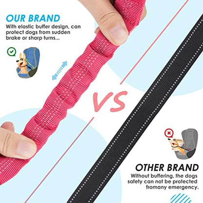 SlowTon Double Dog Seat Belt for Car with Elastic Bungee Buffer, Adjustable - Image 5