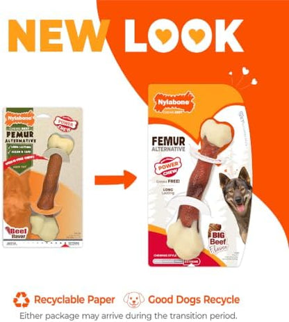 Nylabone Femur Bone Alternative Power Chew Toy for Dogs, Dog Toys for Aggressive Chewers, Beef Flavor, Large - Up to 50 lbs, 1 Count - Image 3