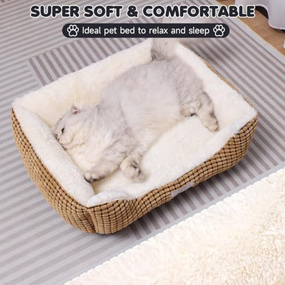 Dog Beds for Small Medium Dogs Washable, Calming Dog Bed Small Size Dog, Orthopedic Dog Bed, Warming Soft Calming Sleeping Puppy Bed Durable Pet Bed with Anti-Slip Bottom (25 inch, Coffee) - Image 3
