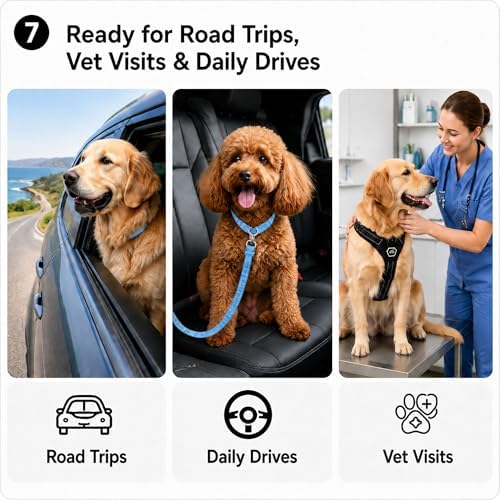 Dog Seat Belt 2Pcs, Retractable Pet Car Harness, Adjustable Dog Seat Belts - Image 7