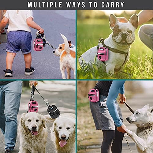 PetAmi Dog Poop Bag Holder for Leash, Waste Bag Dispenser Pet Pouch, Pink - Image 2
