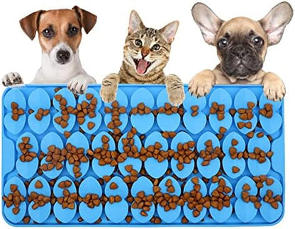 Silicone Snuffle Mat for Dogs Slow Feeder Lick Mat with Suction Cups Dogs Sniff Mat Dogs & Cats Entertainment Toys for Boredom(Blue) by CdipespPetSupplies