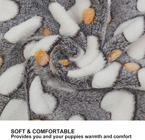 1 Pack 3 Puppy Blankets Super Soft Warm Sleep Mat Grey Cute Print Blanket Fluffy Fleece Pet Blanket Flannel Throw Dog Blankets for Small Dogs Puppy Dogs Fluffy Cats,Love-Large(40"x30") - Image 4