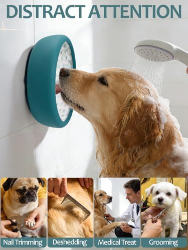 Dog Lick Bowl with Brush and Scraper, Anxiety Relief Lick Mat for Dogs, Non-Slip Freeze Licking Bowl Enrichment Puzzle Feeder for Distraction, BPA Free Silicone, Dishwasher Safe - Image 2