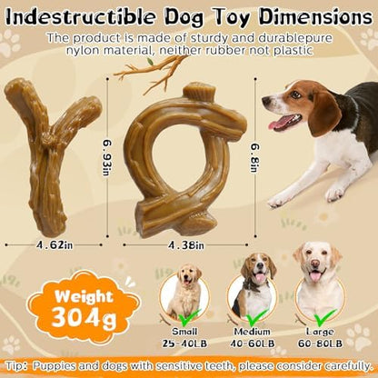 WOWBALA 2 Pack Dog Chew Toys for Aggressive Chewers,Indestructible Dog Toy for Medium Large Dogs, Chew Toys to Keep Dogs Busy,Super Chewer with Tough Nylon, Reduce Boredom & Anxiety - Image 4