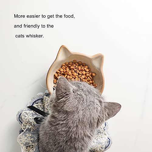 Nihow Ceramic Basic Cat Bowls: 5 Inch Cat Bowl for Food & Water - Food Grade Cat Dish for Small-Sized Cat - Microwave & Dishwasher Safe -Elegant Brown (4.25 OZ /1 PC) - Image 4