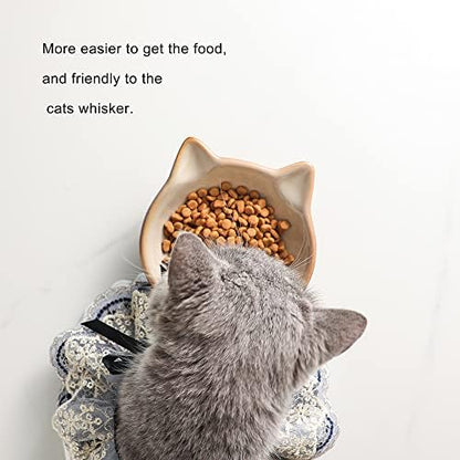 Nihow Ceramic Basic Cat Bowls: 5 Inch Cat Bowl for Food & Water - Food Grade Cat Dish for Small-Sized Cat - Microwave & Dishwasher Safe -Elegant Brown (4.25 OZ /1 PC) - Image 4