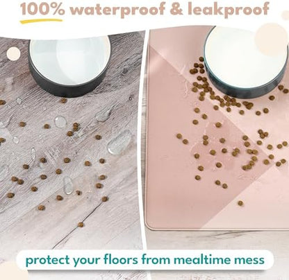 NALALAS Dog Mat for Food and Water, Cat Feeding Mat | Waterproof Dog Bowl Mat | Non-Slip Pet Food Mat for Floors | Pet Mats for Food and Water | Easy to Clean - Image 2