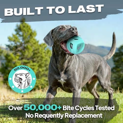 Fida Natural Rubber Dog Balls for Aggressive Chewers, Durable Dog Chew Toys for Large Dogs, Interactive Fetch & Tug of War Toys for Medium Large Breed Non-Toxic Dish Washable,4.5 * 4.5" - Image 3