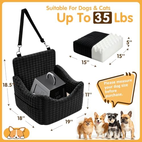 Topmart Dog Car Seat for Small Medium Dogs Under 35lbs, Cozy Pet Seat - Image 6