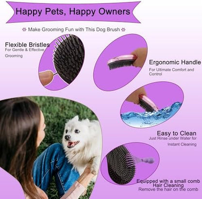 Gentle Grooming Puppy Brush with Gift Box (Electroplating Purple) - Image 4
